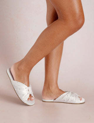 Pearl embellished ivory bridal slipper